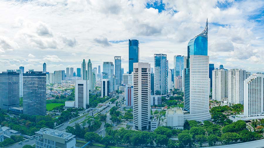 Modern day image of Jakarta's business district