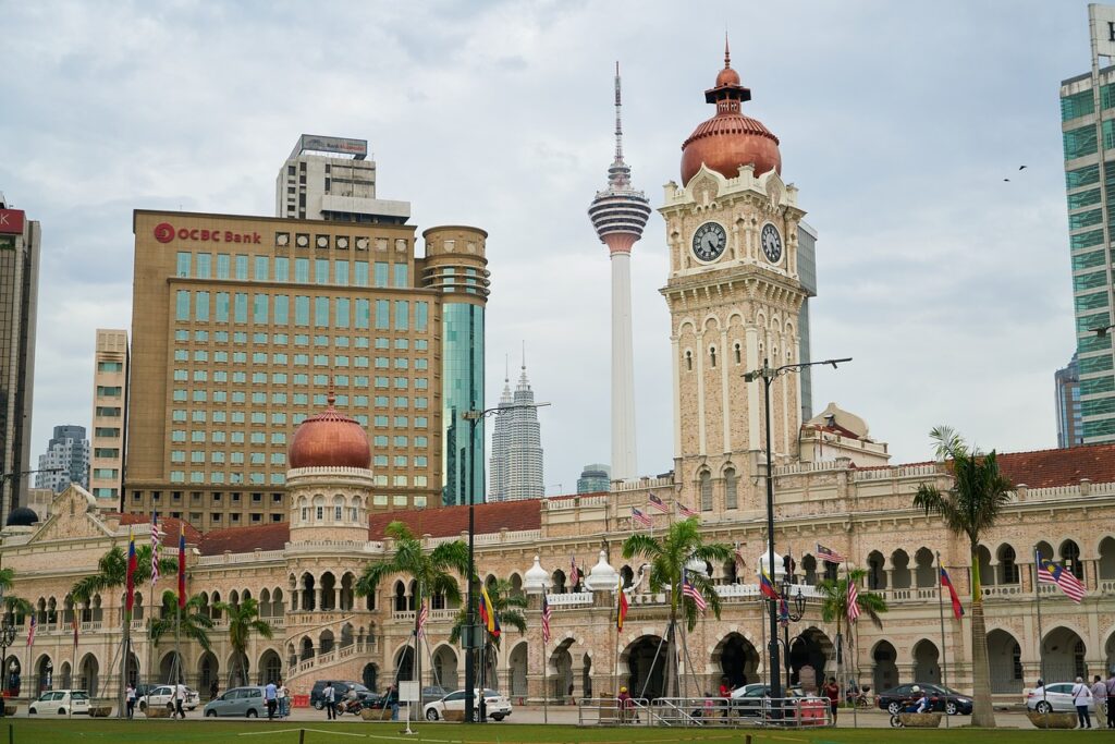 Sultan Abdul Samad Building in Kuala Lumpur, created during period of British Malaya