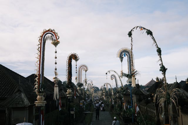 Bali's Penjor Street filled with traditional accessories