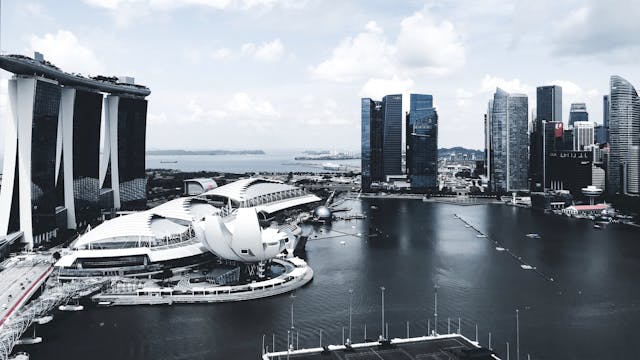 Panoramic View of Singapore's famous Marina Bay Sand